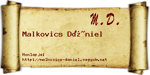 Malkovics Dániel névjegykártya